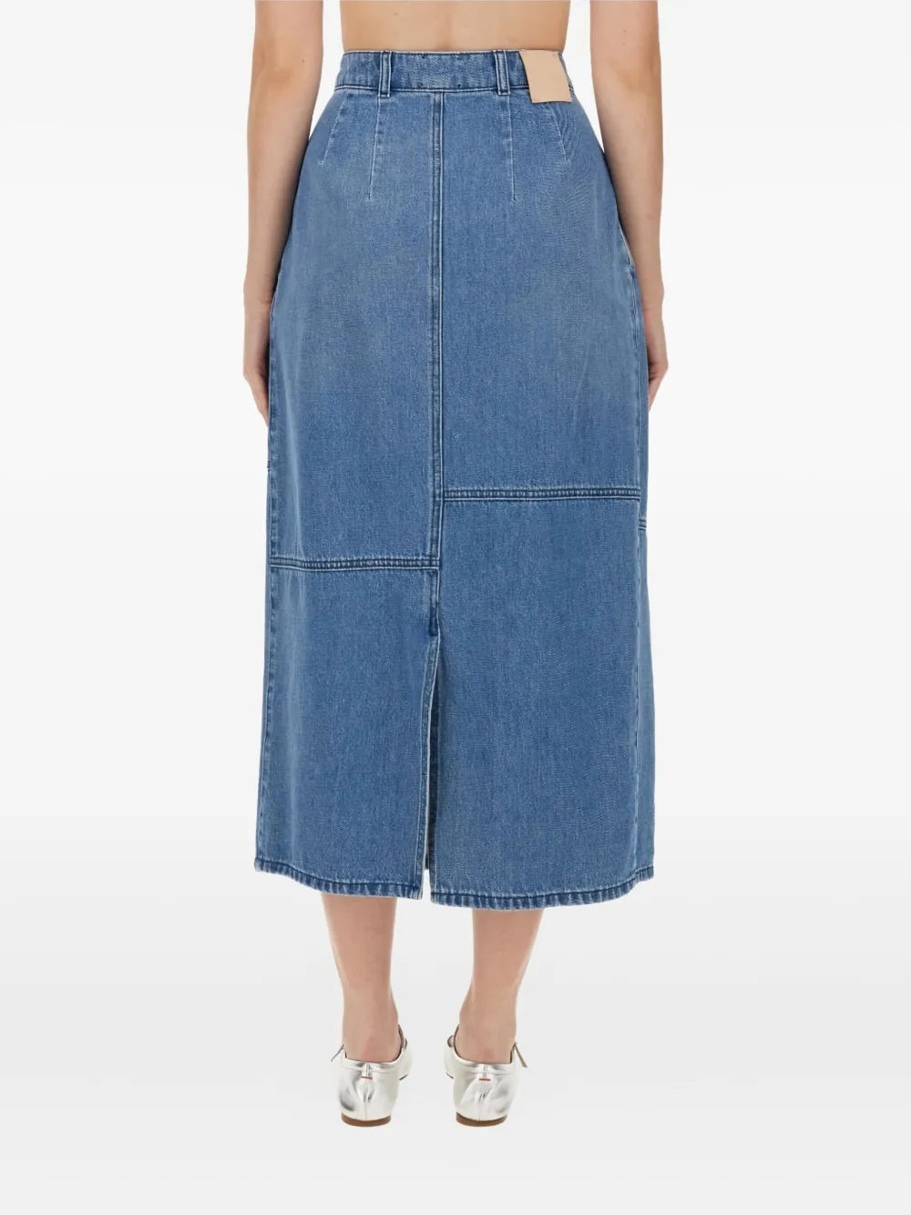 Alysi pleated denim skirt Blauw