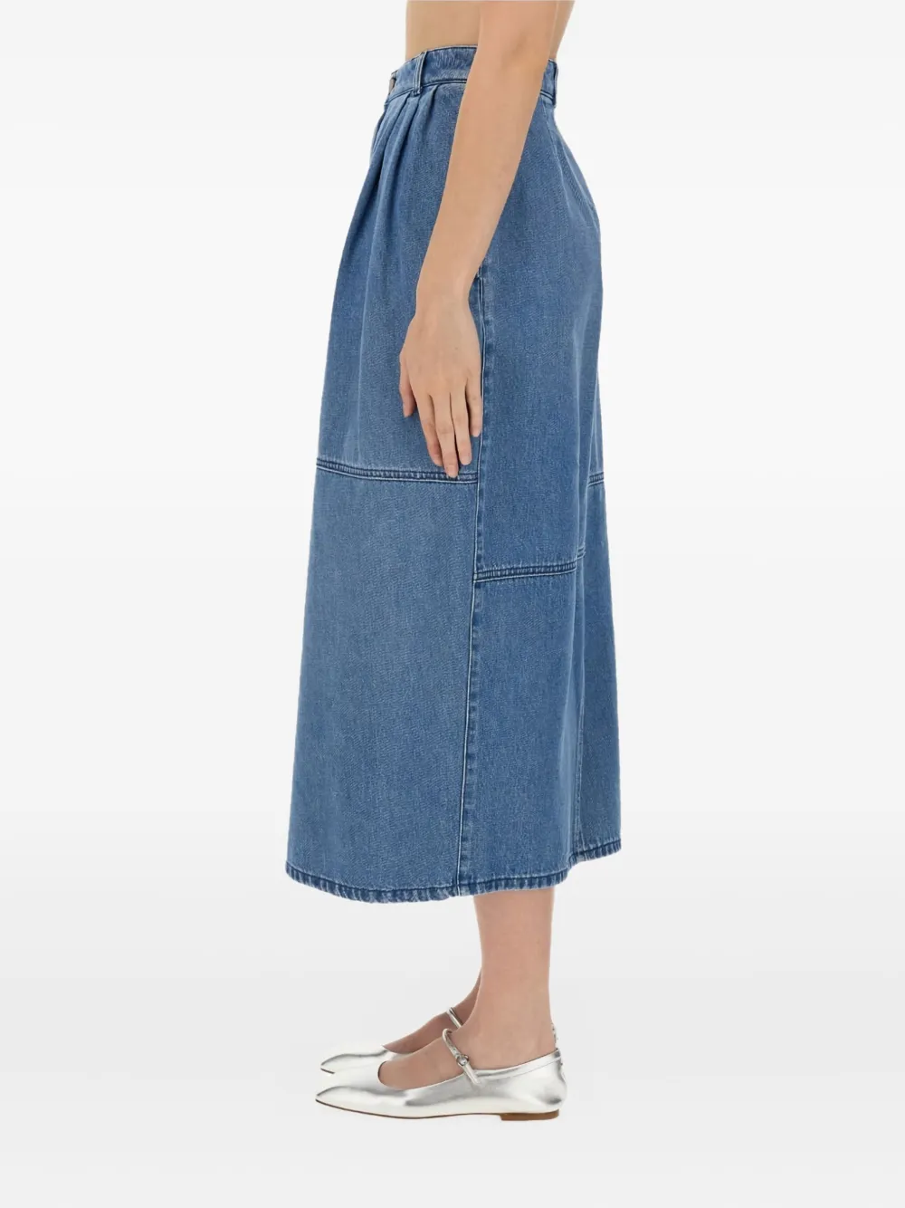 Alysi pleated denim skirt Blauw