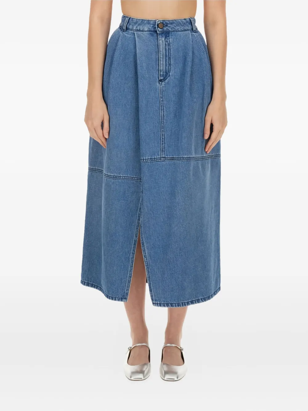 Alysi pleated denim skirt Blauw