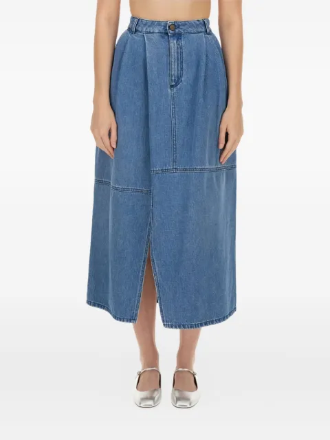 Alysi pleated denim skirt