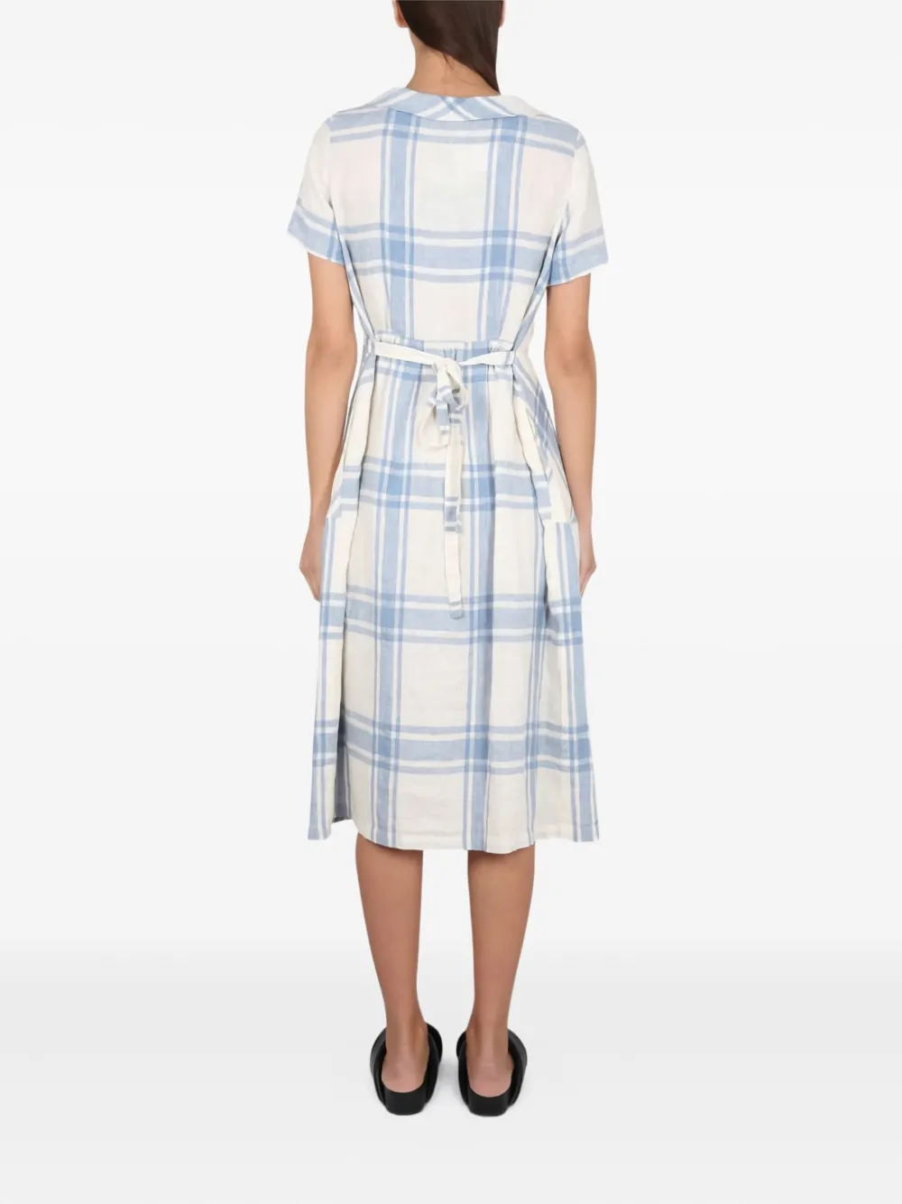 ASPESI pleated check maxi dress Wit