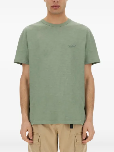 Woolrich playera con cuello redondo y logo
