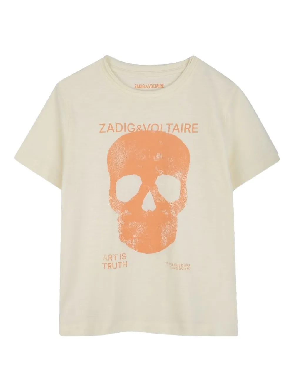 Zadig & Voltaire Kids skull-print cotton T-shirt - ニュートラル Zadig & Voltaire Kids skull-print cotton T-shirt - ニュートラル