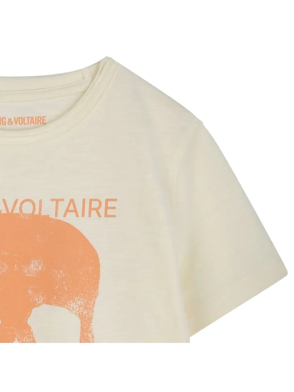 Zadig & Voltaire Kids T-shirt met doodskopprint Beige