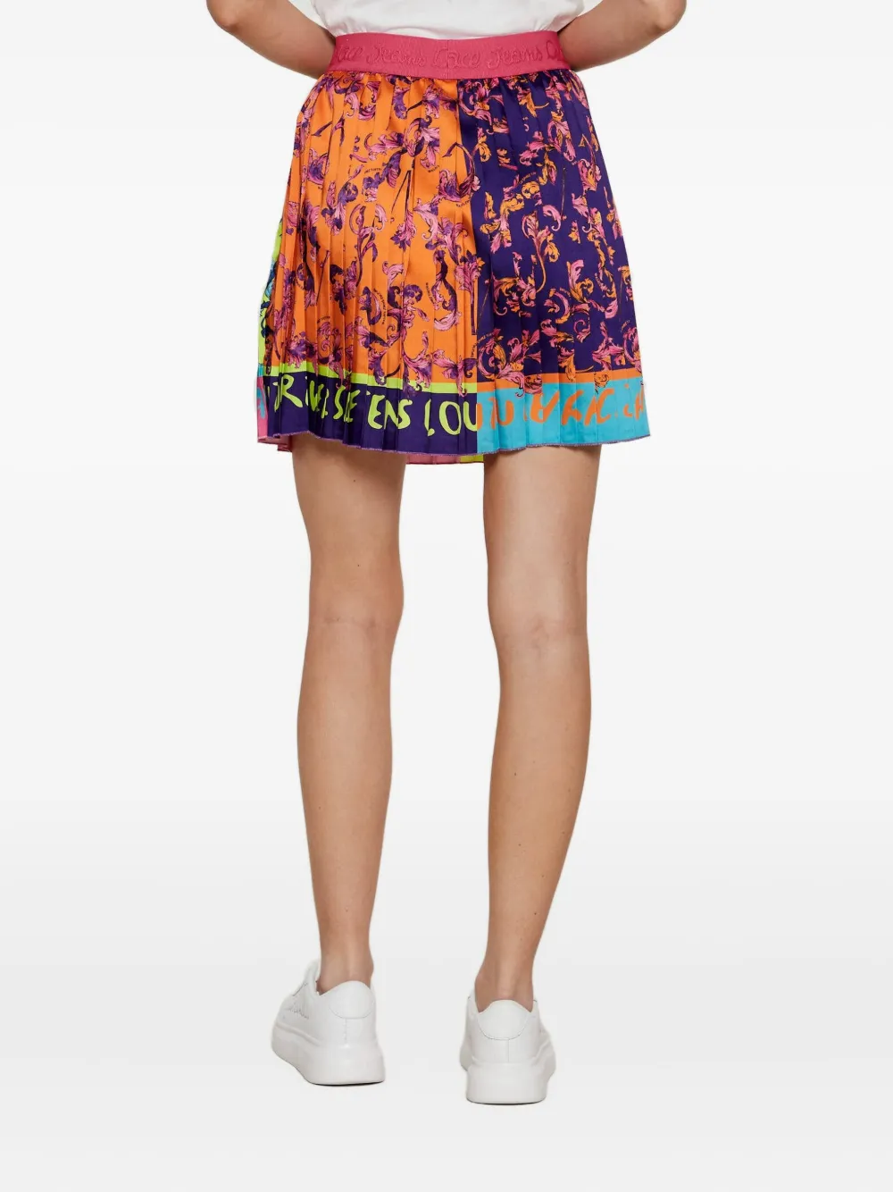 Versace Jeans Couture Pleated Skirt In Multi