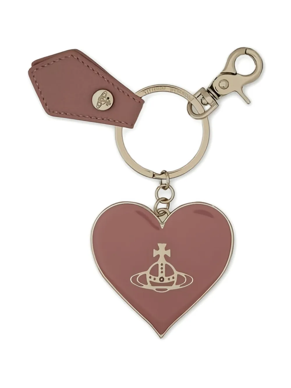 Vivienne Westwood Mirror Heart Orb-emblem keyring Roze
