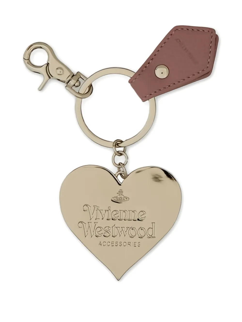 Vivienne Westwood Mirror Heart Orb-emblem keyring Roze