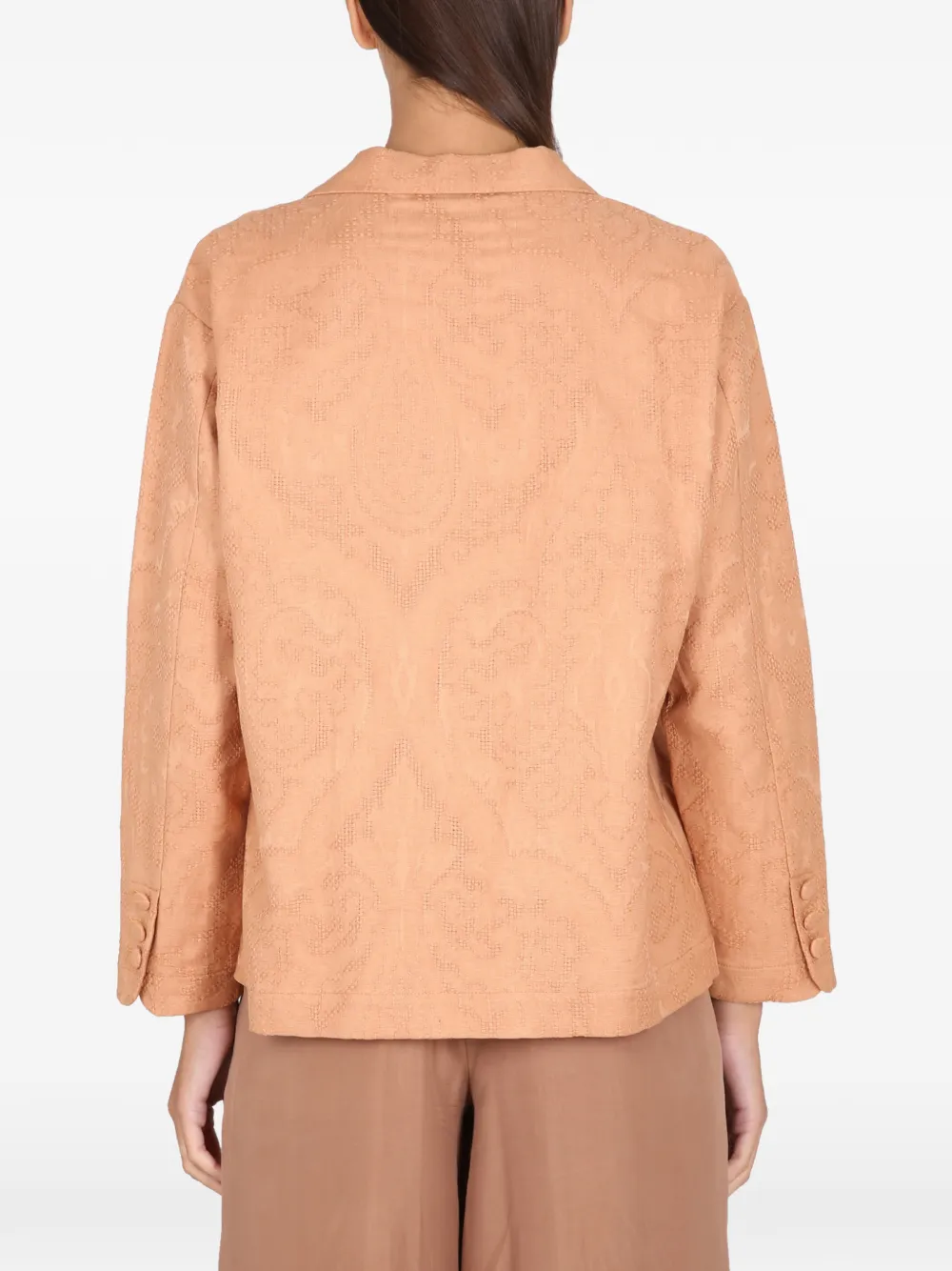  Alysi Ajoure Button Front Jacket - Brown 