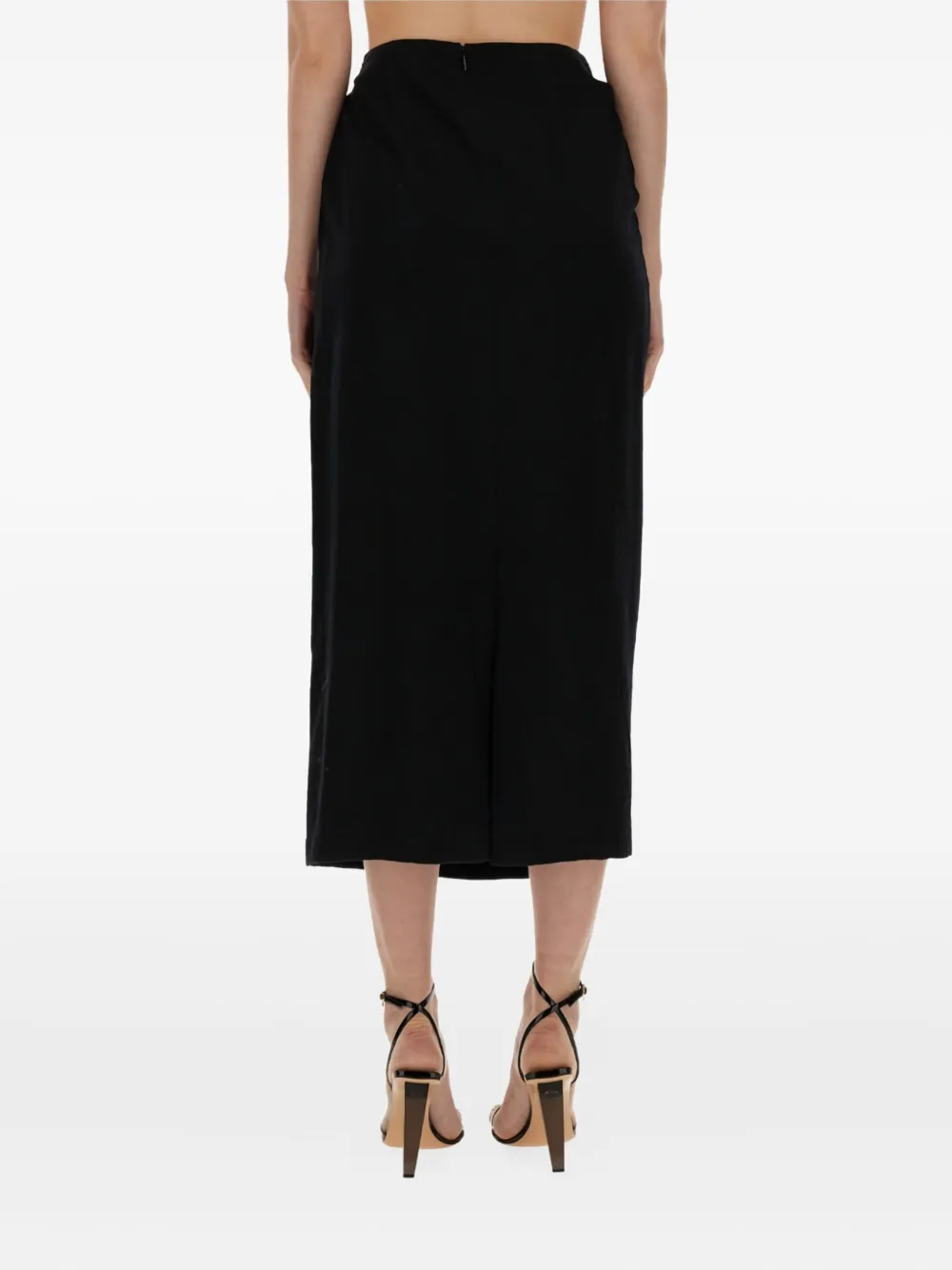Alysi draped knot-detail midi skirt Zwart