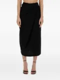 Alysi draped knot-detail midi skirt - Black