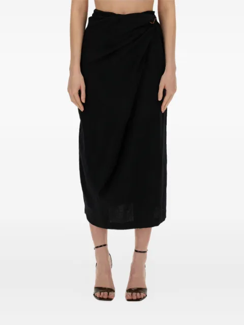 Alysi draped knot-detail midi skirt
