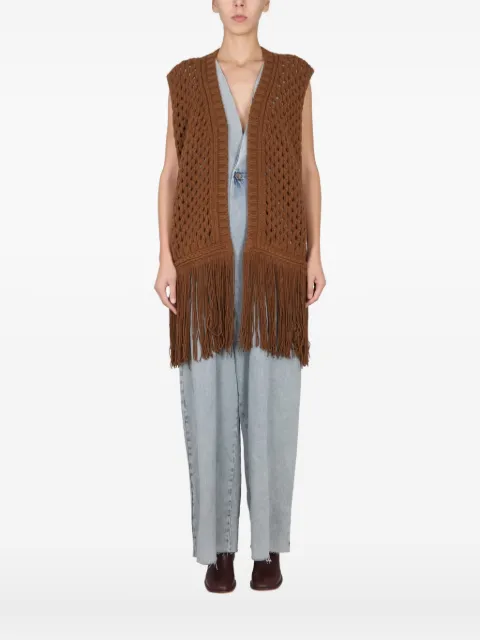 Alysi fringe-hem sleeveless vest