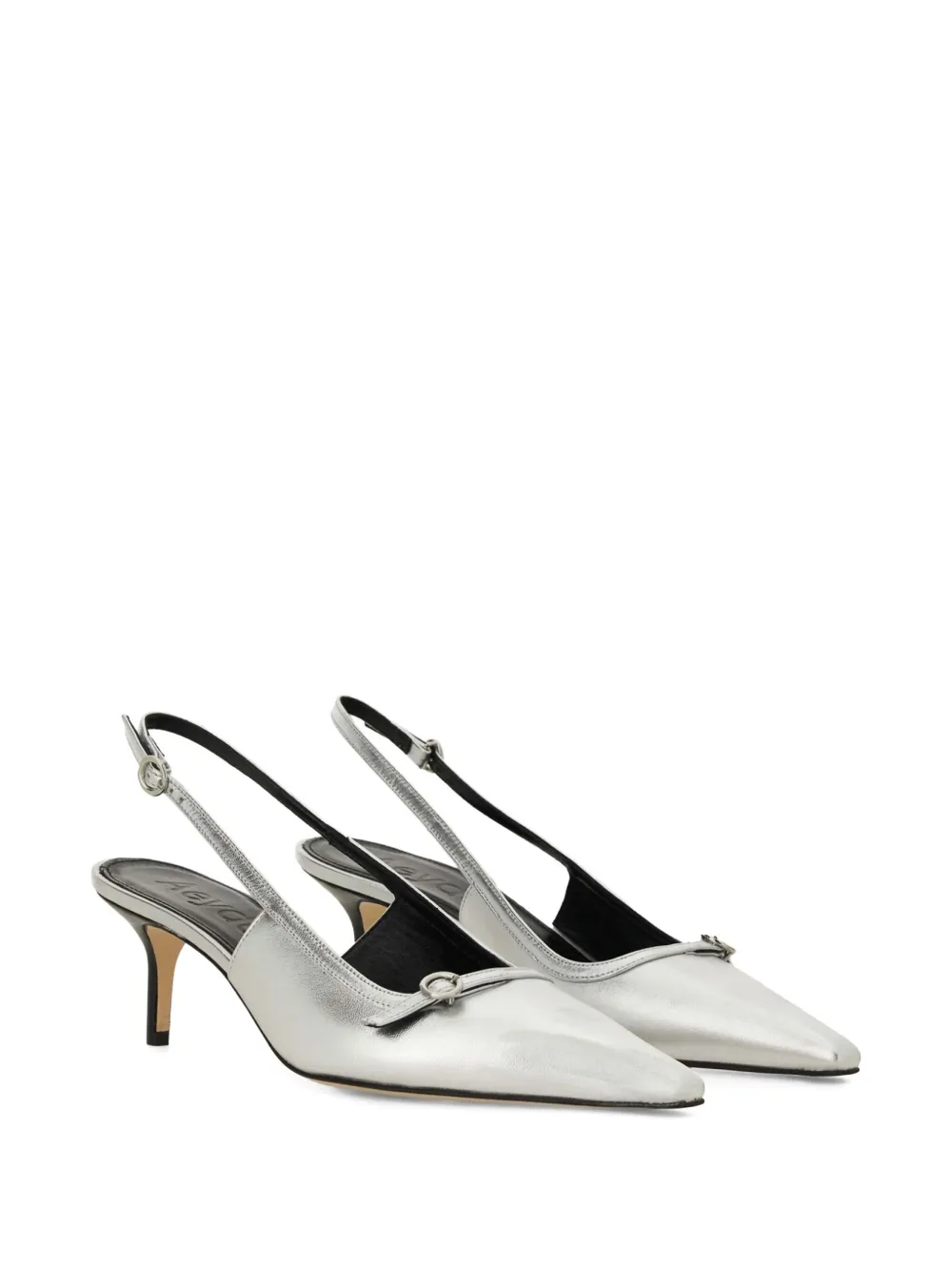 Aeyde Saba slingback pointed-toe pumps Zilver