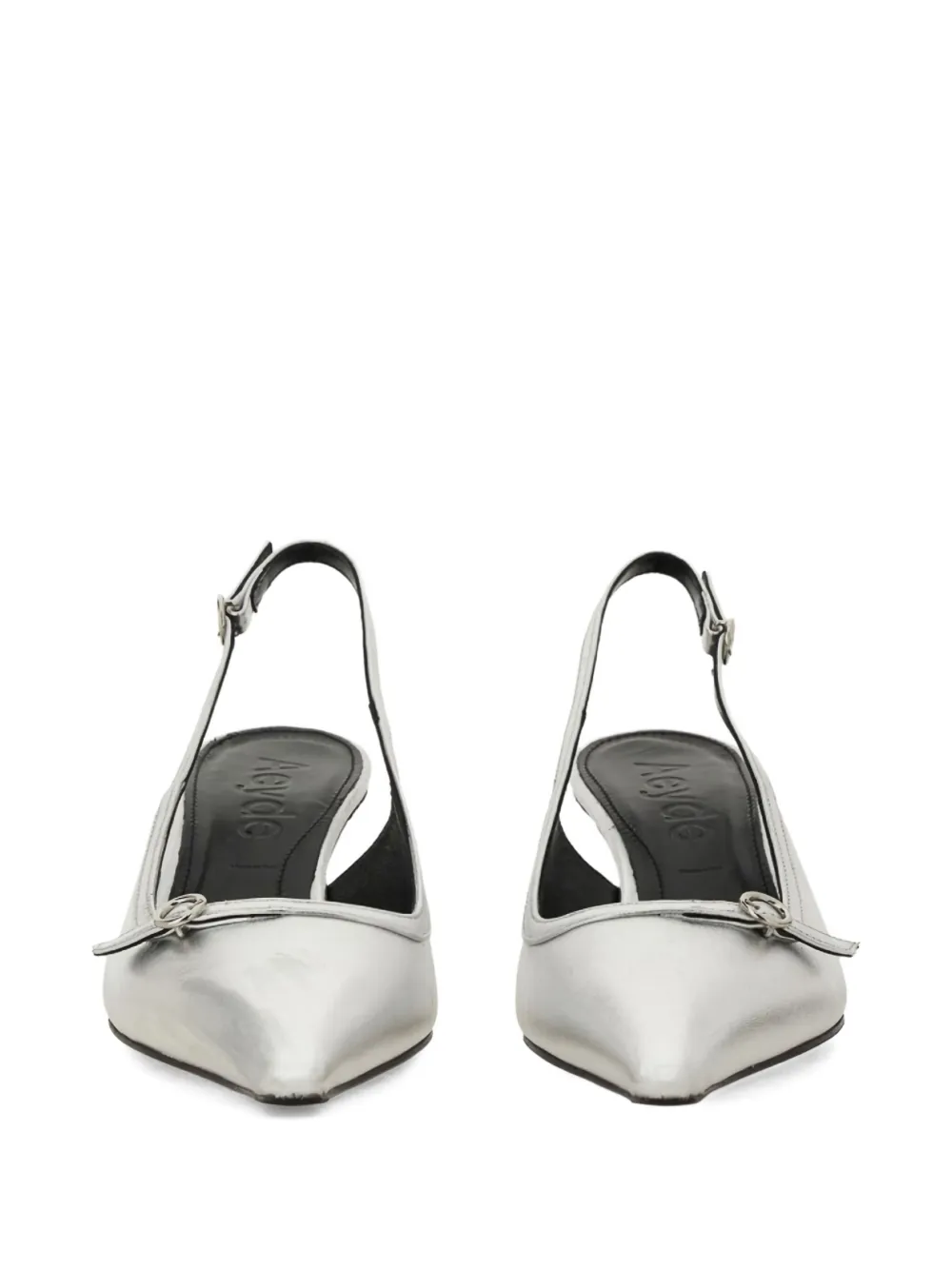 Aeyde Saba slingback pointed-toe pumps Zilver