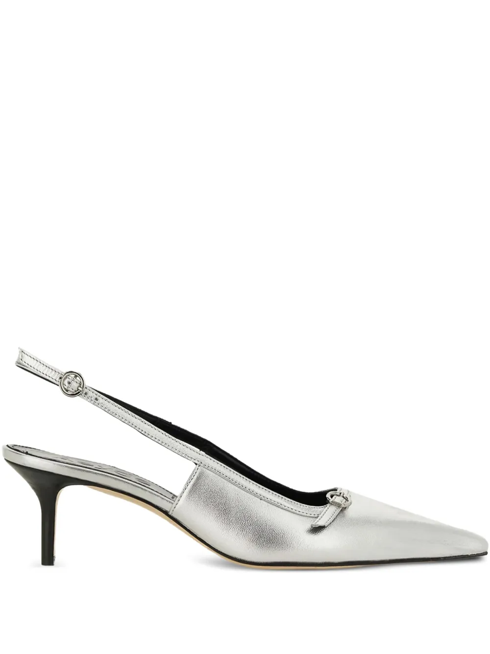 Aeyde Saba slingback pointed-toe pumps Zilver