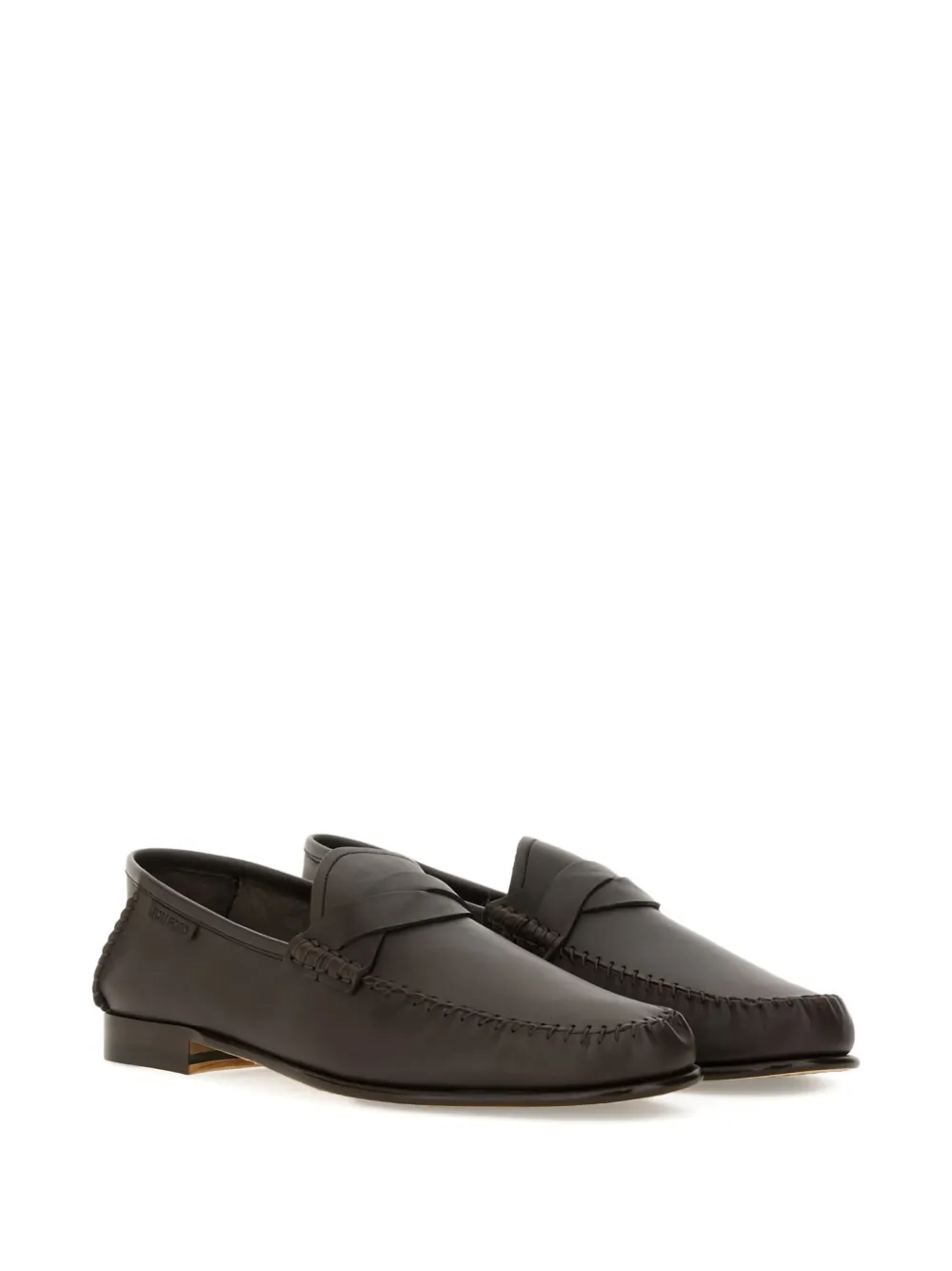 TOM FORD Leren penny loafers Bruin