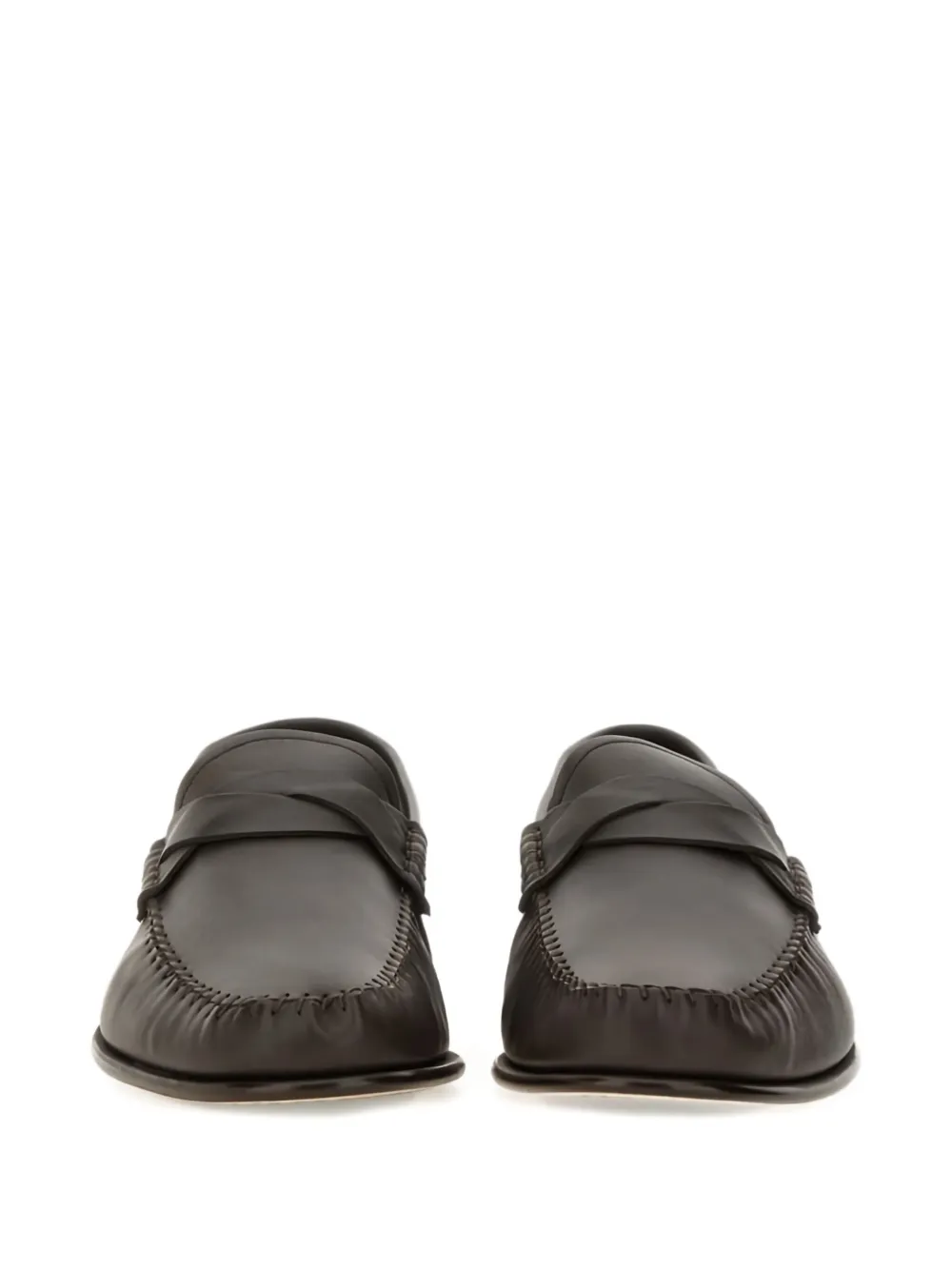 TOM FORD Leren penny loafers Bruin