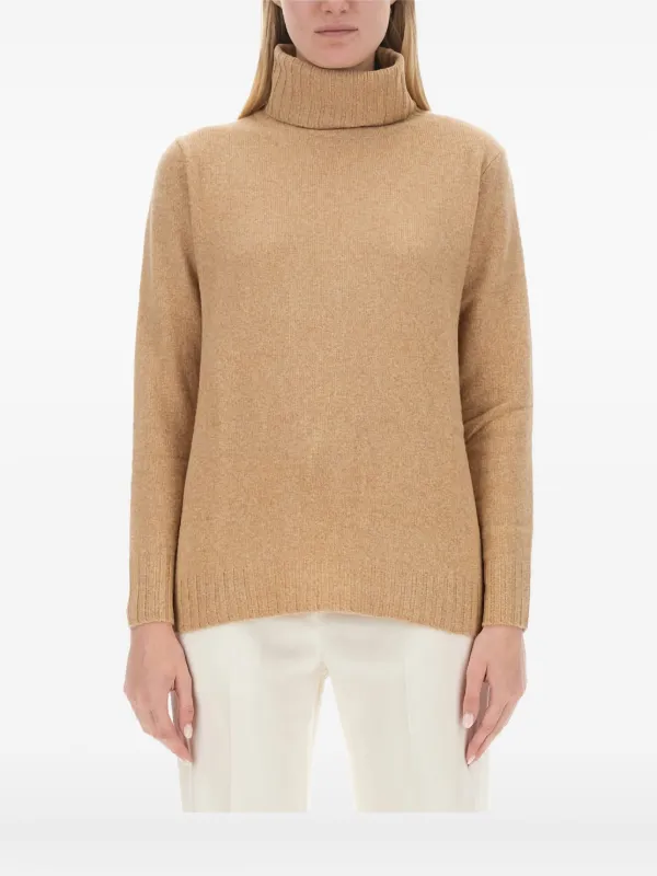 ASPESI Turtleneck Long-sleeves Sweater in Neutrals