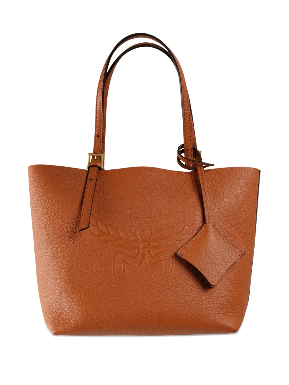 MCM embossed-logo leather tote bag Bruin