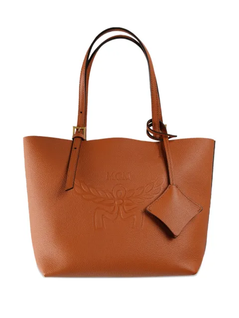 MCM embossed-logo leather tote bag