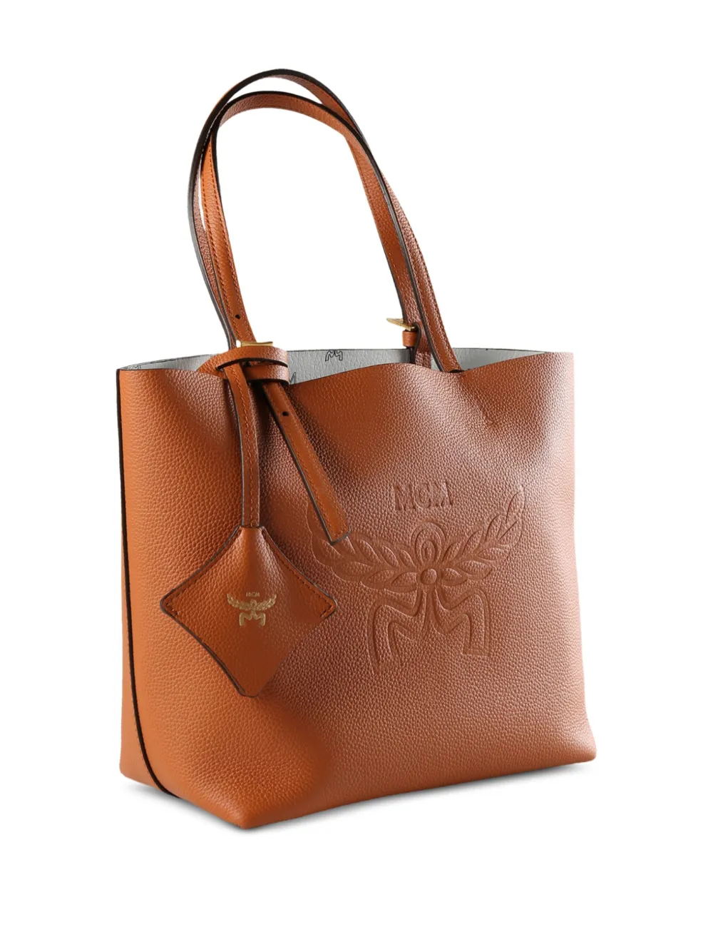 MCM embossed-logo leather tote bag Bruin