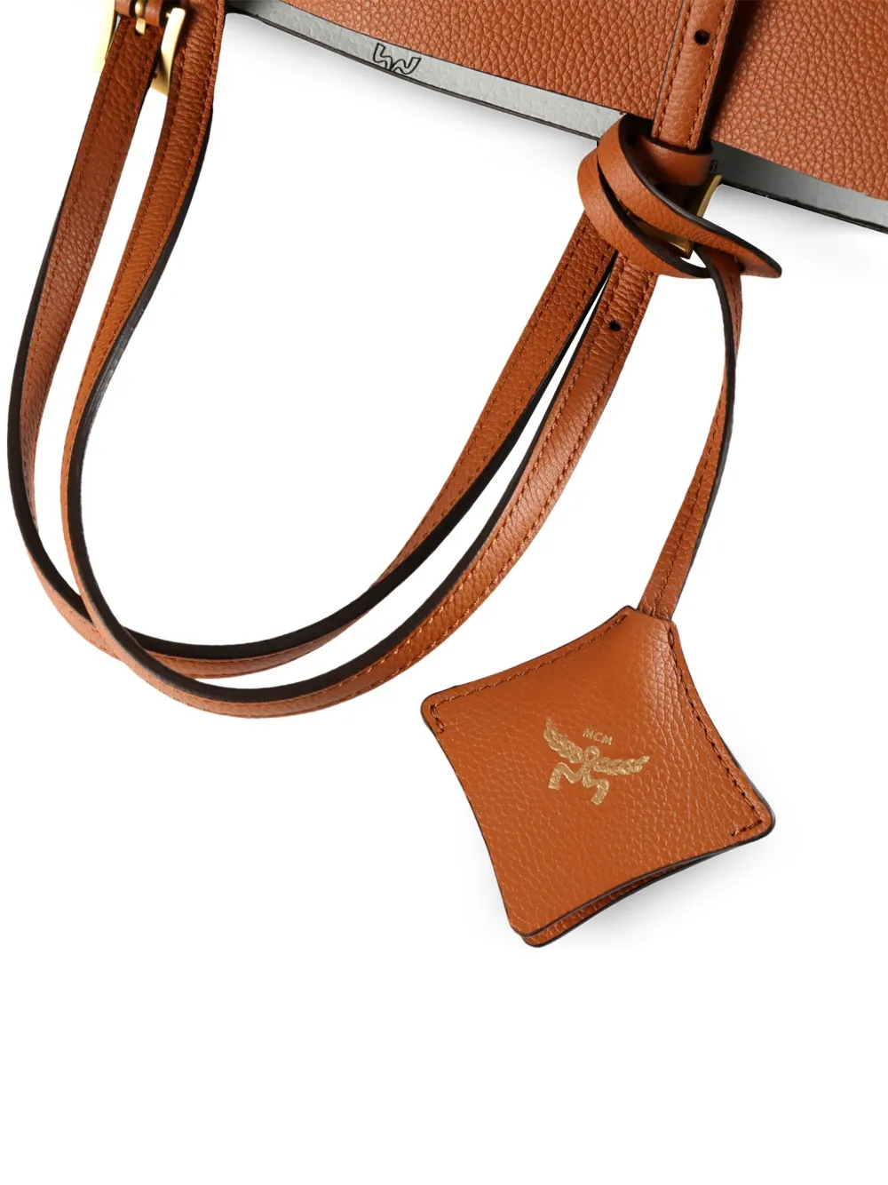 MCM embossed-logo leather tote bag Bruin