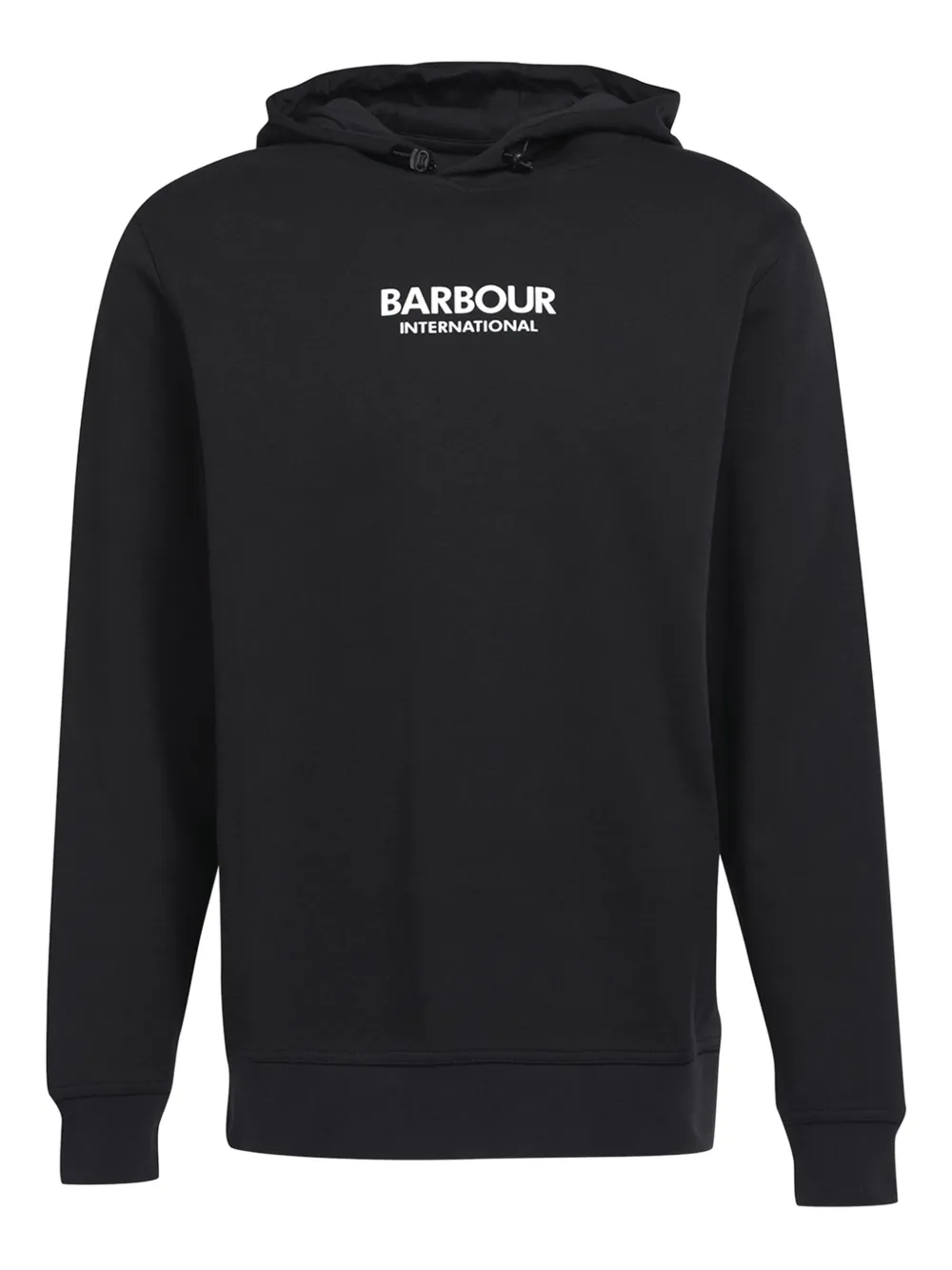 Barbour logo-embroidered hoodie Zwart