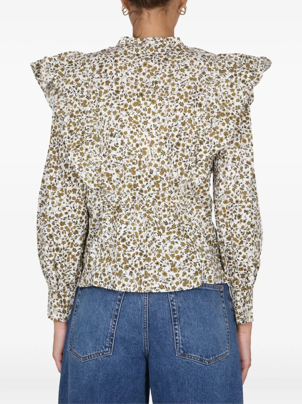 Baum Und Pferdgarten ruffled floral print blouse Beige
