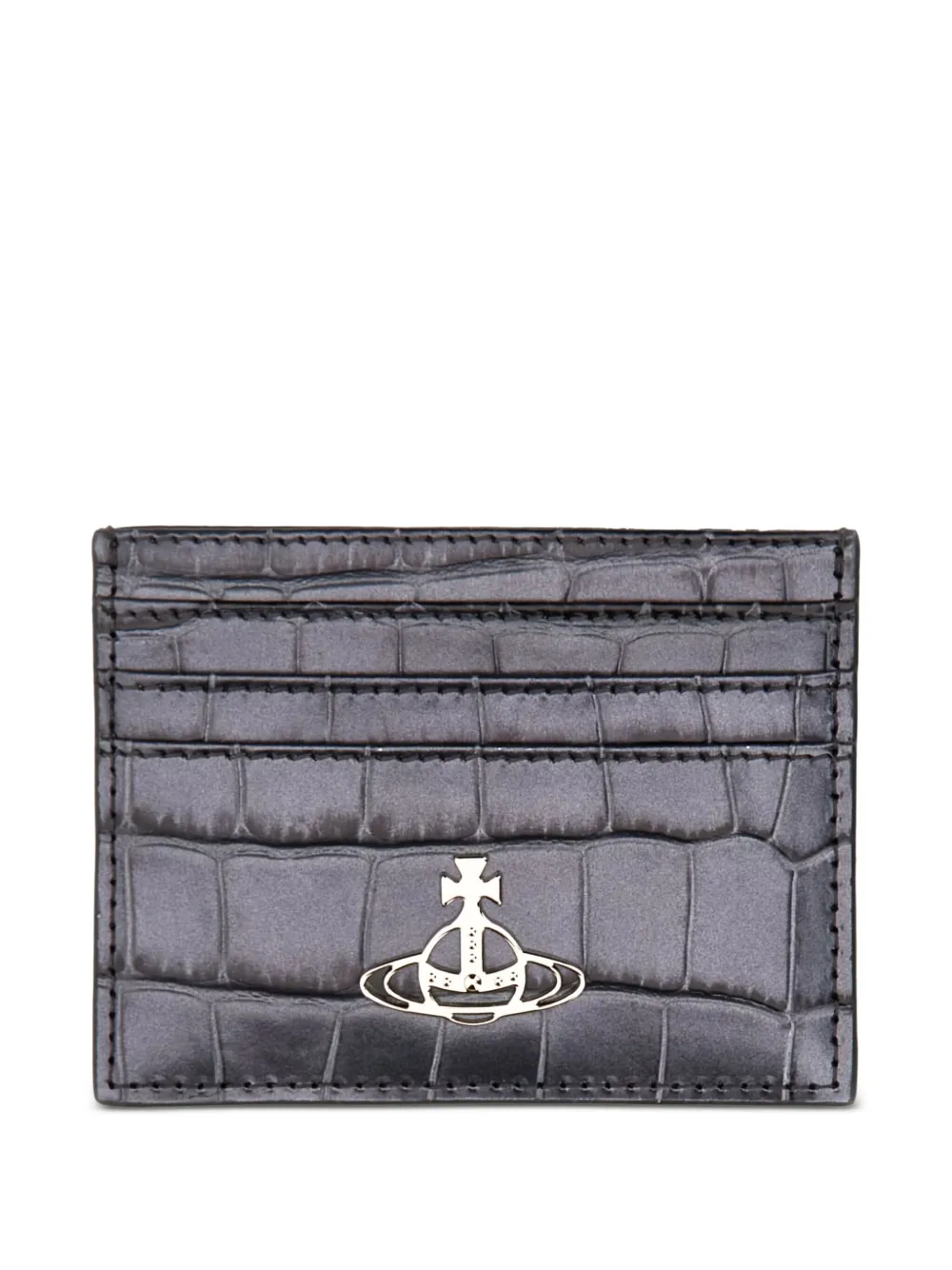 Vivienne Westwood croc-embossed card holder - グレー Vivienne Westwood croc-embossed card holder - グレー