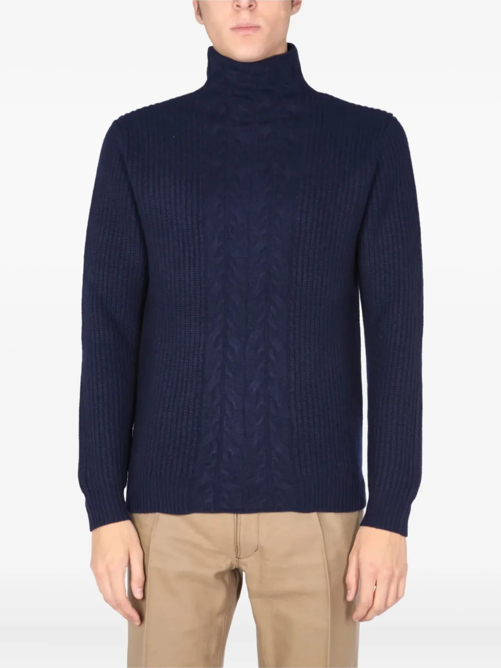 Ballantyne cable-knit turtleneck sweater Blauw