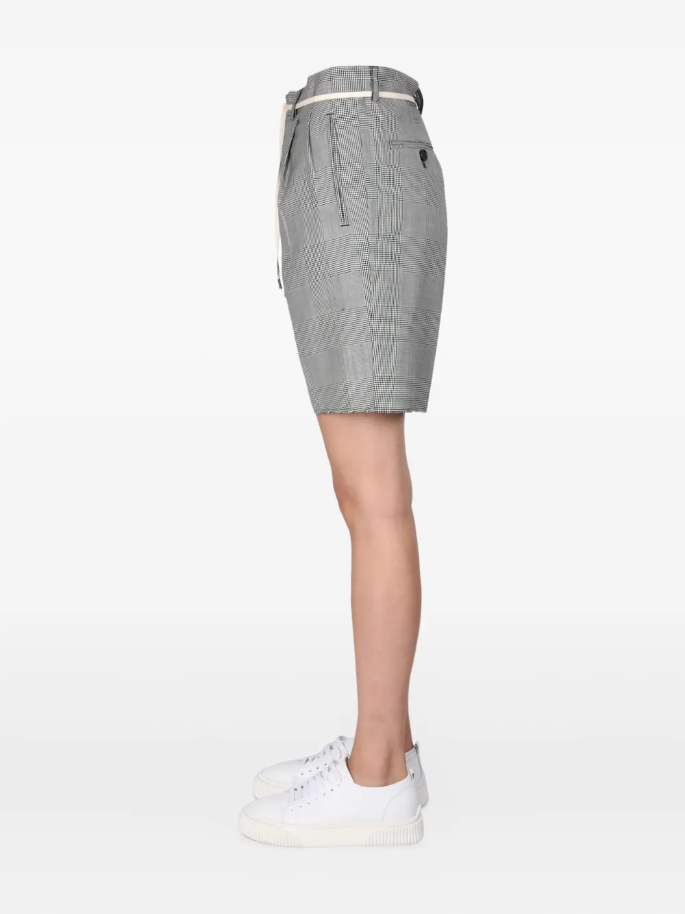 ASPESI pleated check-pattern shorts Groen
