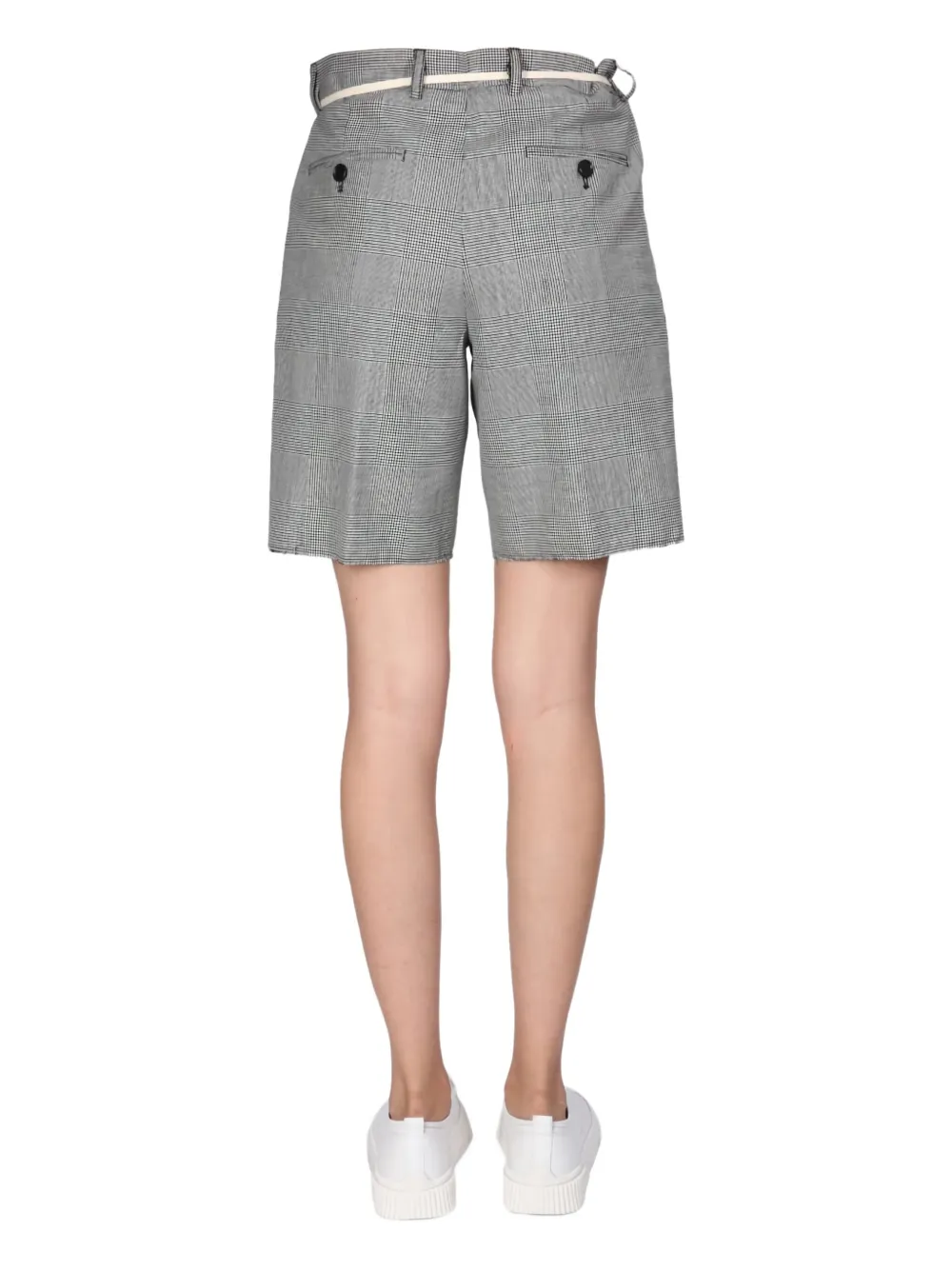ASPESI pleated check-pattern shorts Groen