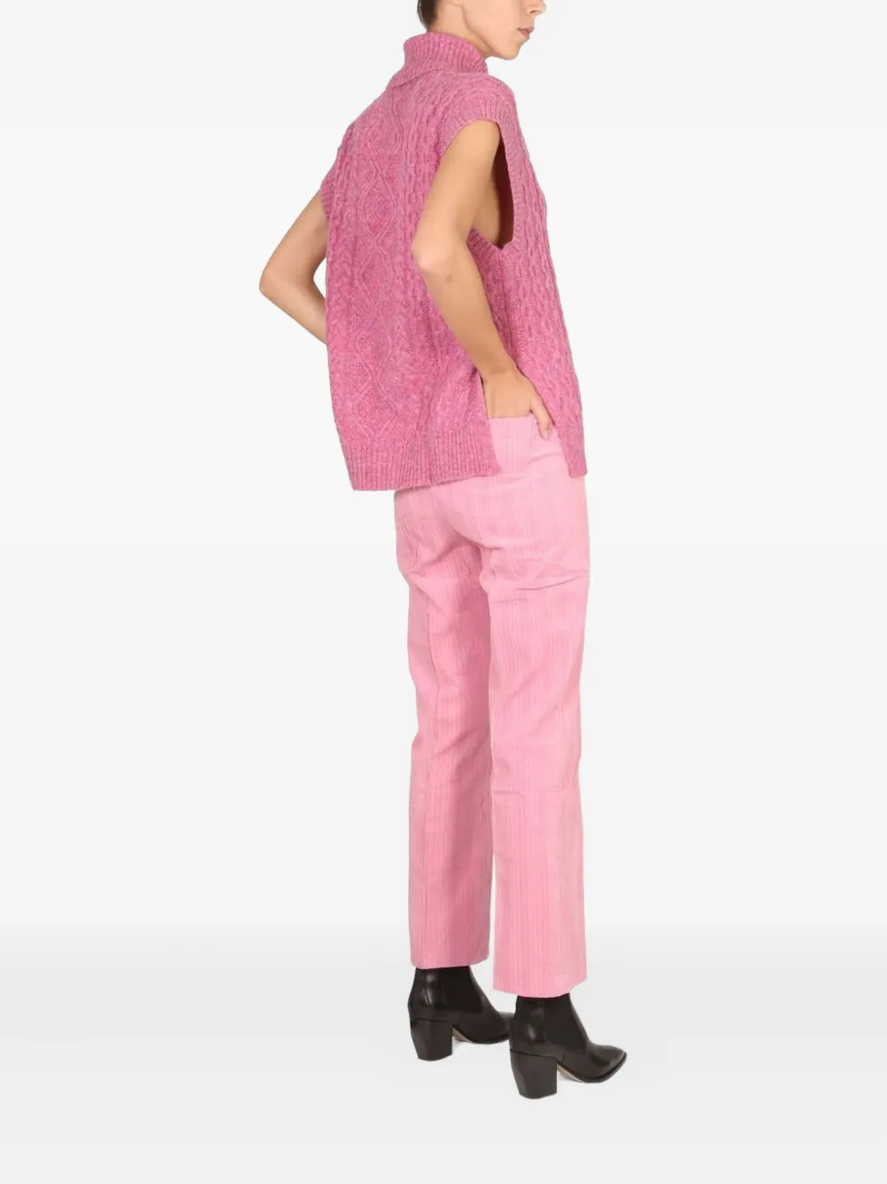 Baum Und Pferdgarten Neah striped cotton straight trousers Roze