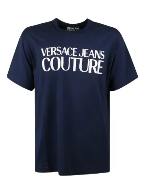 VERSACE JEANS ヴェルサーチ ロゴ Tシャツ パープル Size-L VERSACE JEANS COUTURE (ヴェルサーチェ ジーンズ クチュール