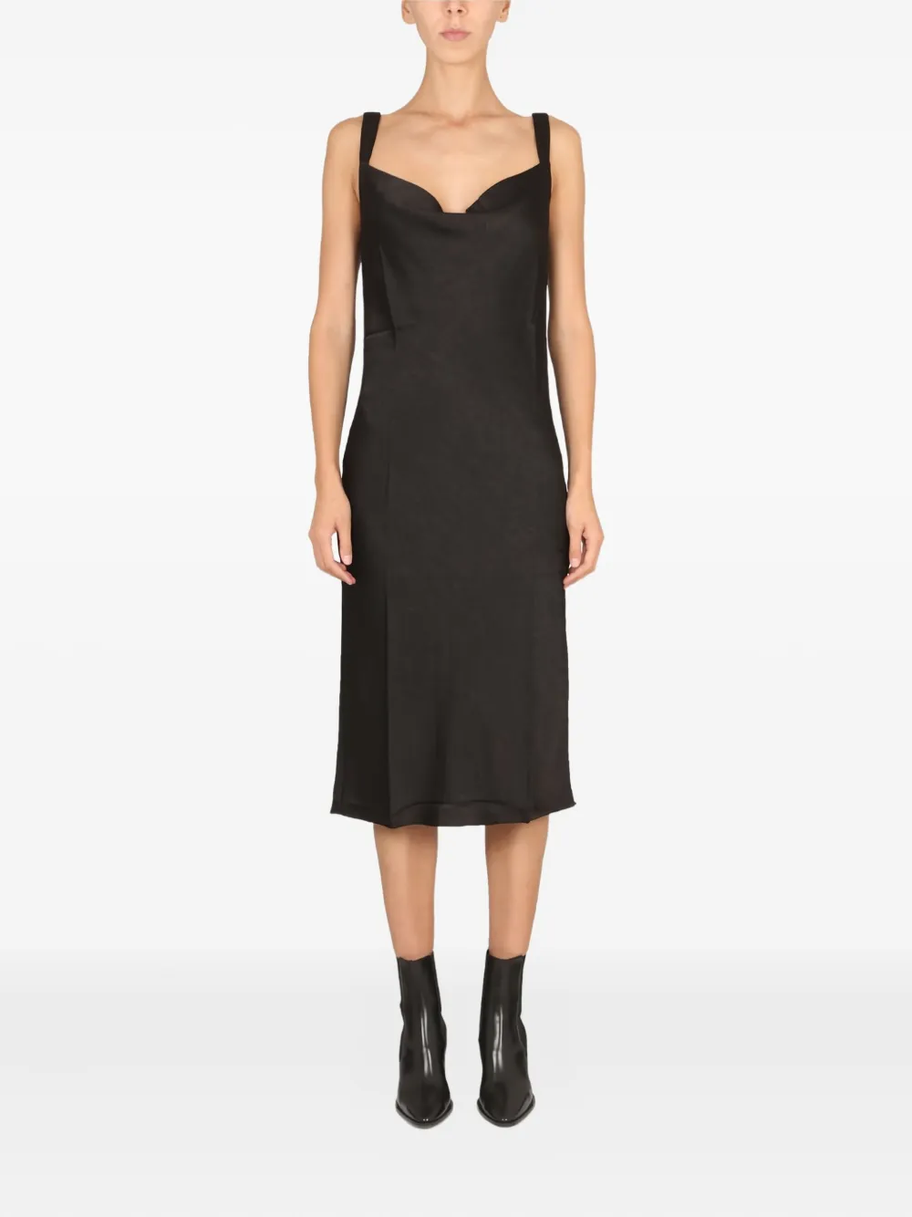 Baum Und Pferdgarten Agamora sweetheart-neck back-split dress Zwart