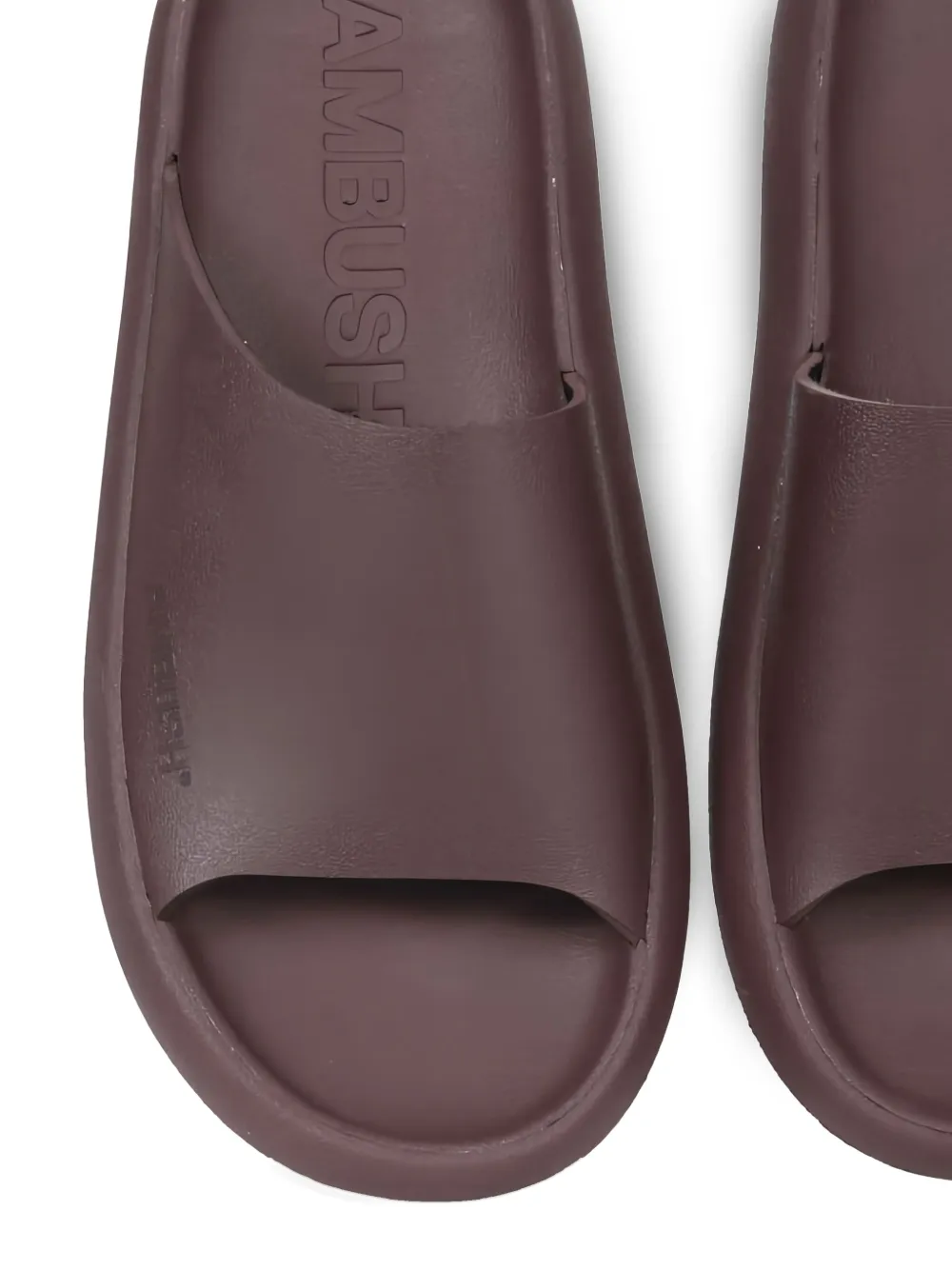 AMBUSH logo-embossed flat sandals Brown