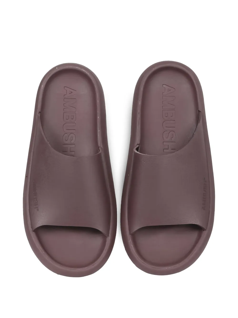 AMBUSH logo-embossed flat sandals Brown