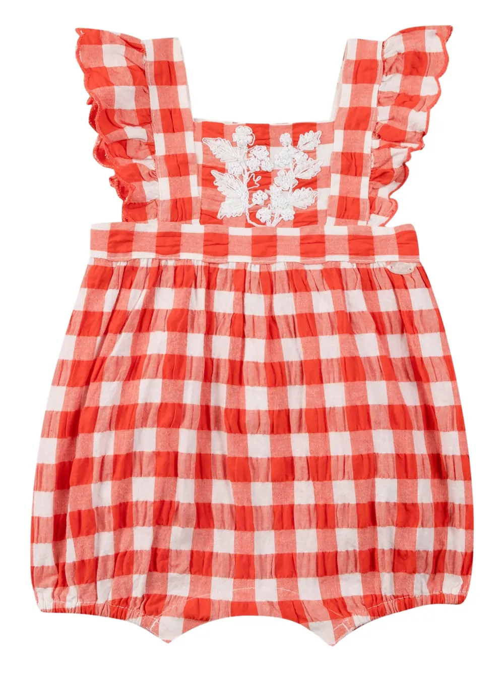 Tartine Et Chocolat Romper met gingham-ruit en ruches Rood