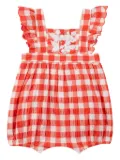 Tartine Et Chocolat gingham-print ruffled romper - Red