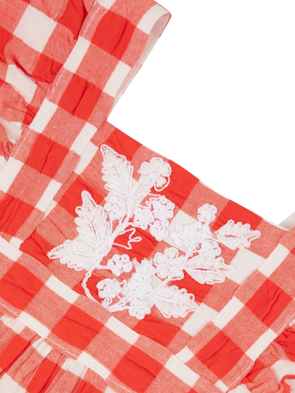Tartine Et Chocolat Romper met gingham-ruit en ruches Rood