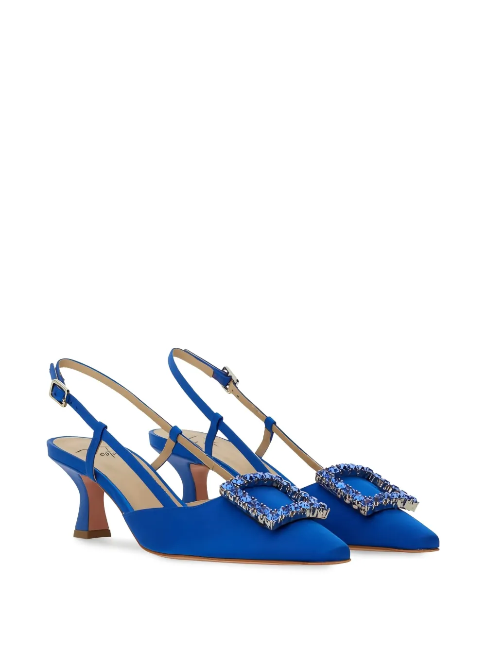 Roberto Festa 50mm Stefi satin slingback pumps Blue