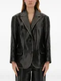 STAND STUDIO single-breasted leather blazer - Black