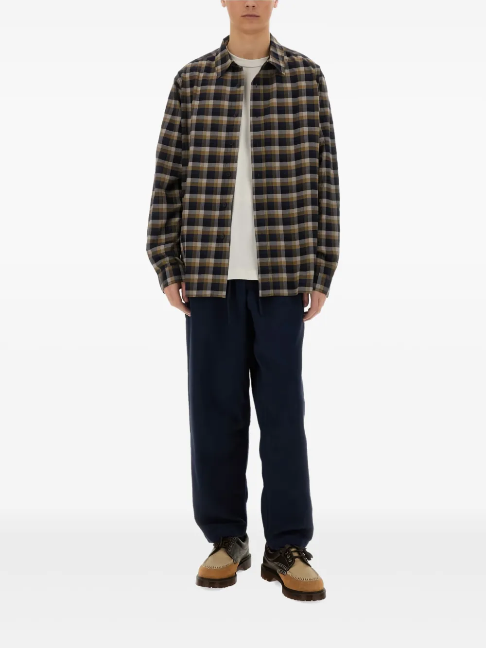 YMC BB checked button-up shirt | Black | Image 1
