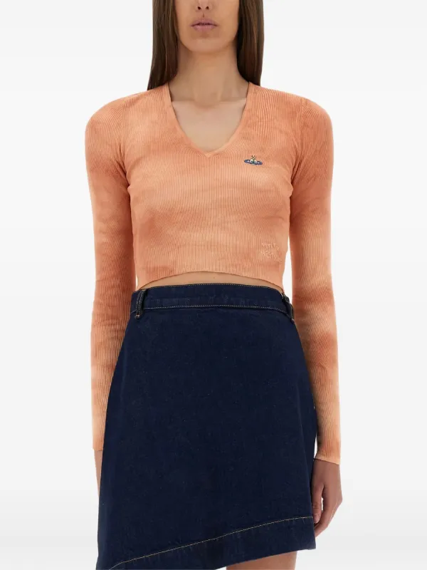 Vivienne Westwood Orb-embroidered Crop Top in Orange