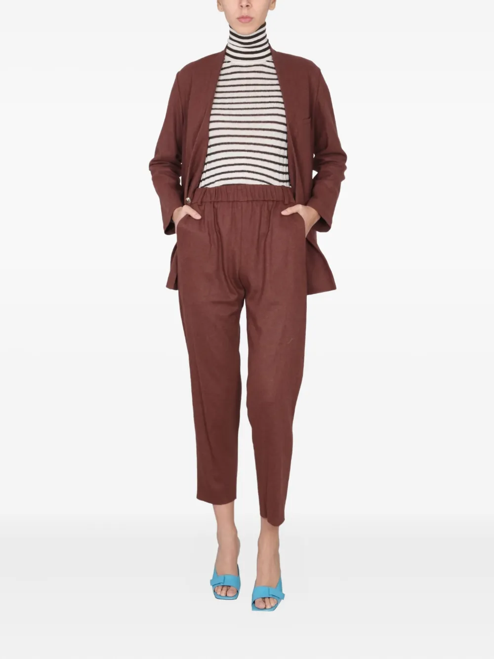 Alysi elastic-waistband pocket trousers Bruin