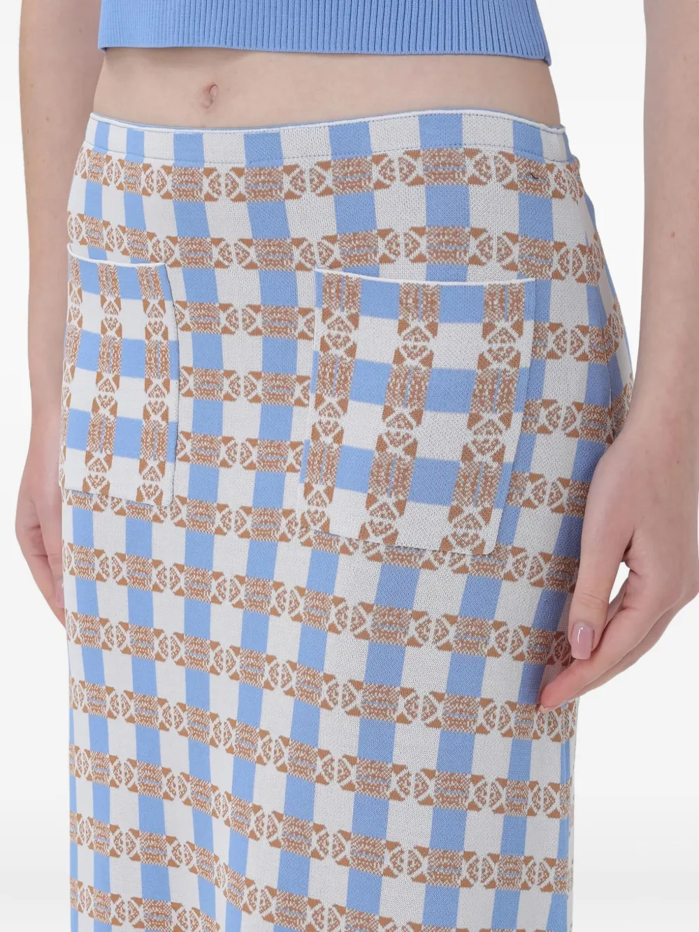 Baum Und Pferdgarten Midi-rok met franje en patroon Blauw