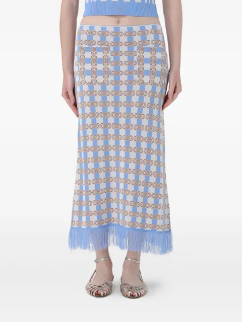 Baum Und Pferdgarten all-over pattern fringed midi skirt