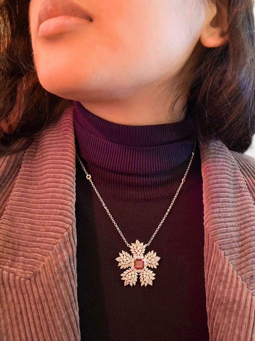 Juwelina Paris Rouge Noel necklace - Zilver