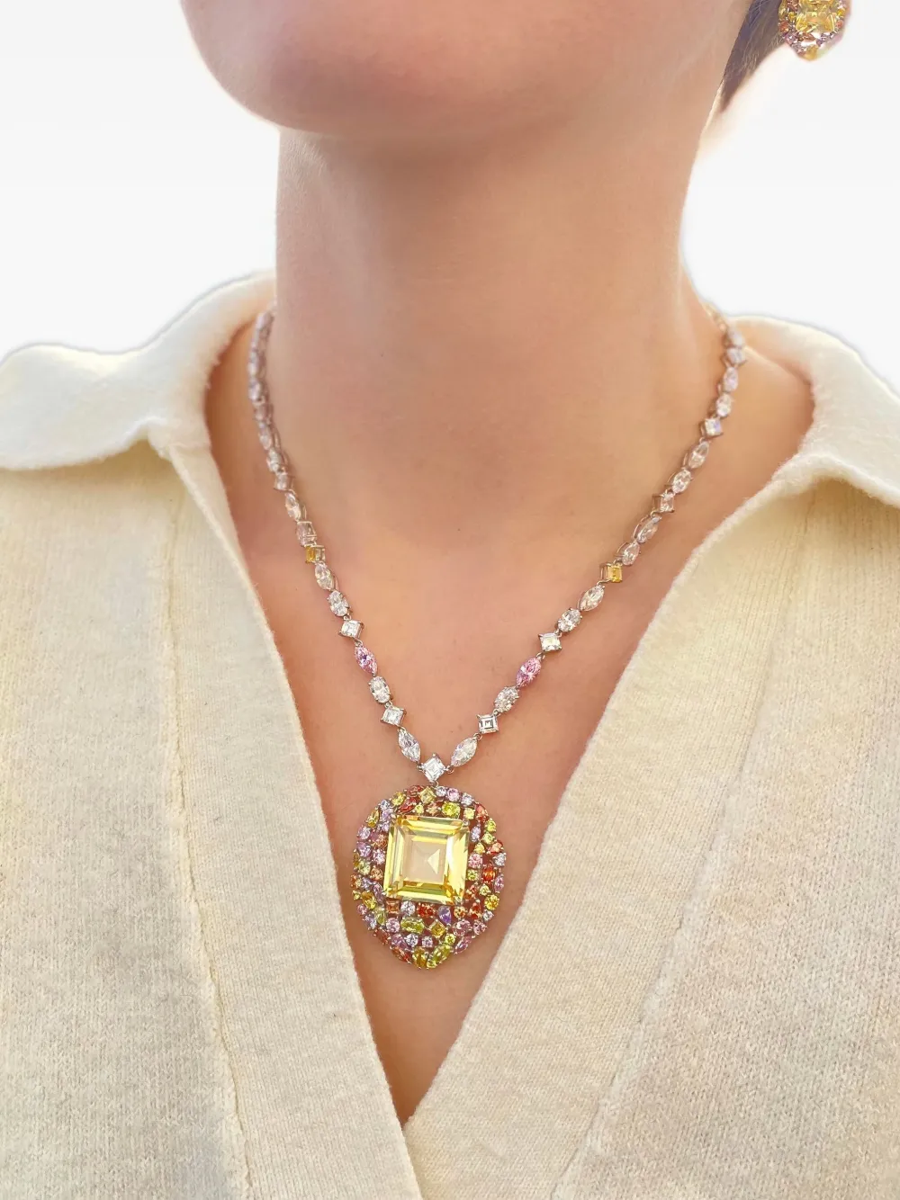 Juwelina Paris Dahlia necklace - Zilver