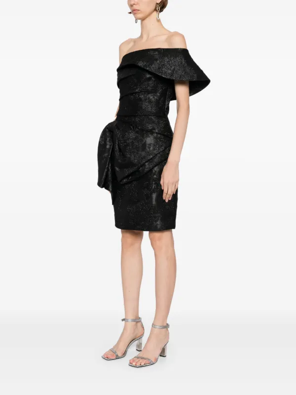 Saiid Kobeisy Robe Courte En Brocart Noir FARFETCH FR